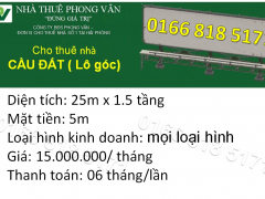 Cho thuê nhà mặt đường Cầu Đất